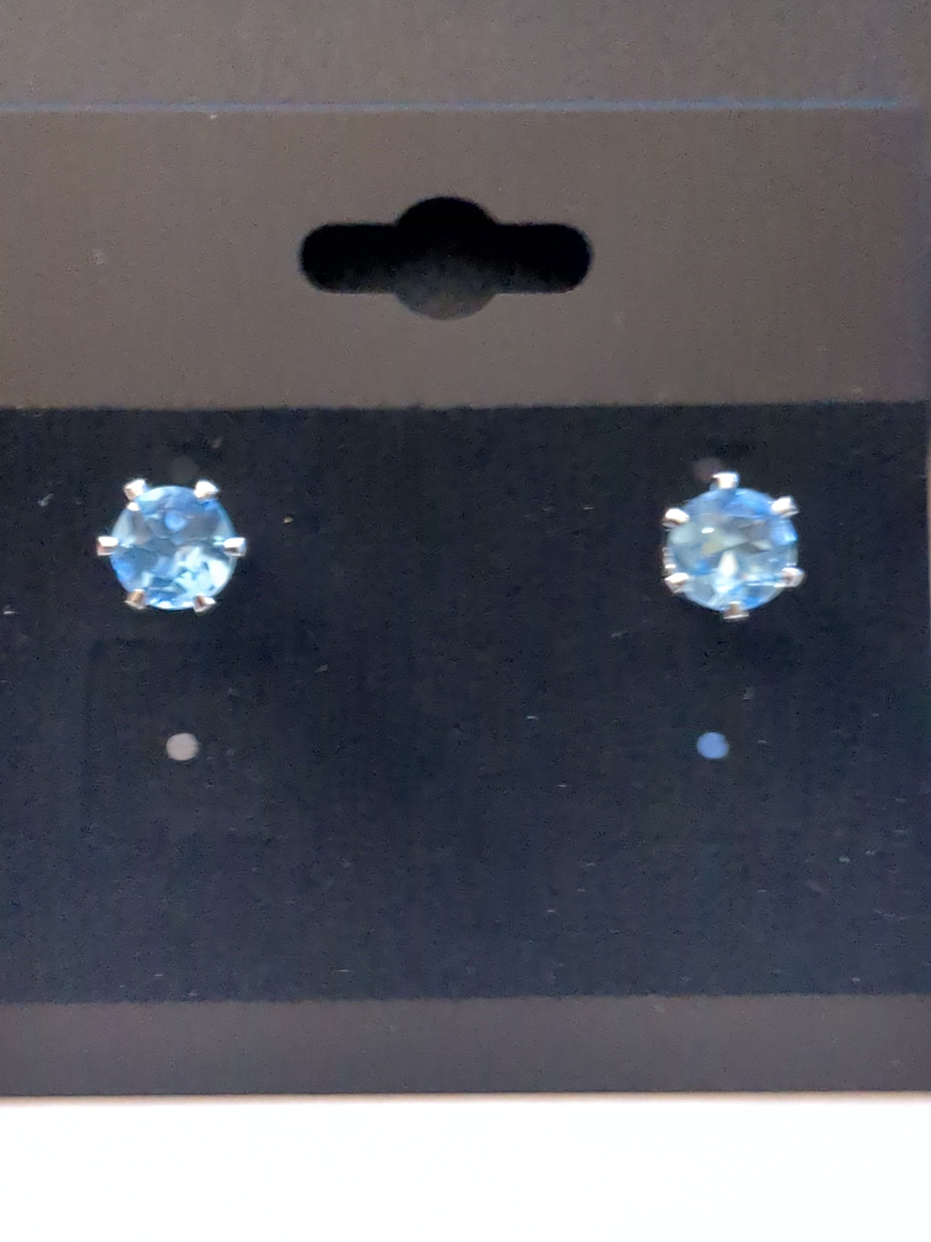 Sky Blue Topaz Silver Studs